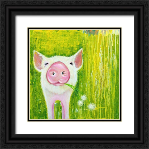 Pig Black Ornate Wood Framed Art Print with Double Matting by Wickstrom, Martin
