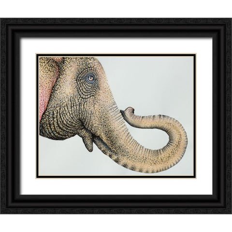 Spotted Asian Elephant 2 Black Ornate Wood Framed Art Print with Double Matting by Wickstrom, Martin