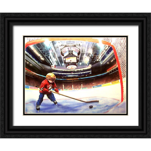 CDN Child Dreamer Black Ornate Wood Framed Art Print with Double Matting by Murray Henderson Fine Art