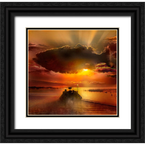 The Morning Bite Black Ornate Wood Framed Art Print with Double Matting by Murray Henderson Fine Art