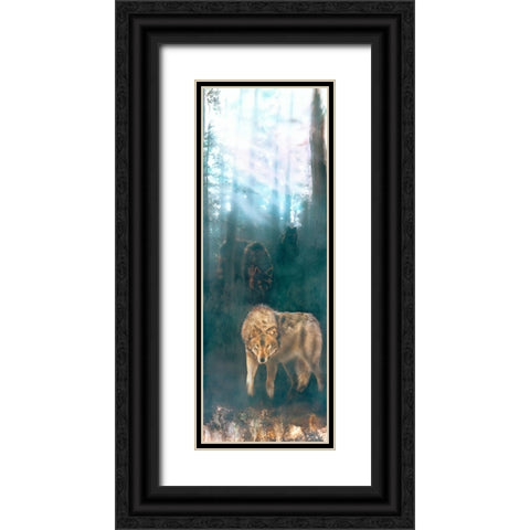 Wolves Merged Black Ornate Wood Framed Art Print with Double Matting by Murray Henderson Fine Art