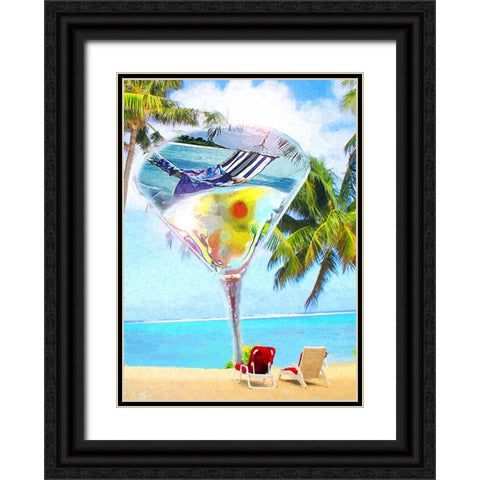 Southern Martini Black Ornate Wood Framed Art Print with Double Matting by Murray Henderson Fine Art