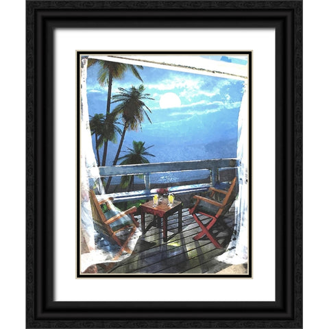 Moon Light Moments Black Ornate Wood Framed Art Print with Double Matting by Murray Henderson Fine Art