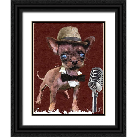 Ol Blue Eyes Ch Black Ornate Wood Framed Art Print with Double Matting by Murray Henderson Fine Art