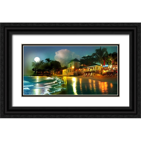 Party Beach 17 Black Ornate Wood Framed Art Print with Double Matting by Murray Henderson Fine Art