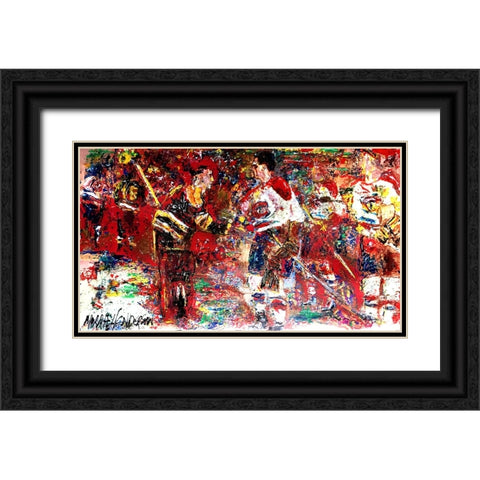 Rockets Handshake 1 Black Ornate Wood Framed Art Print with Double Matting by Murray Henderson Fine Art