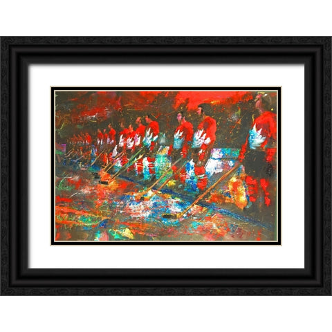 Team Canada 72 Black Ornate Wood Framed Art Print with Double Matting by Murray Henderson Fine Art