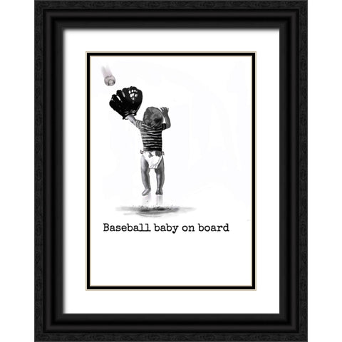 Baby Base 1 Black Ornate Wood Framed Art Print with Double Matting by Murray Henderson Fine Art