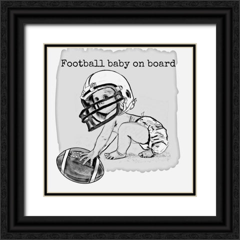 Football Baby1 Black Ornate Wood Framed Art Print with Double Matting by Murray Henderson Fine Art