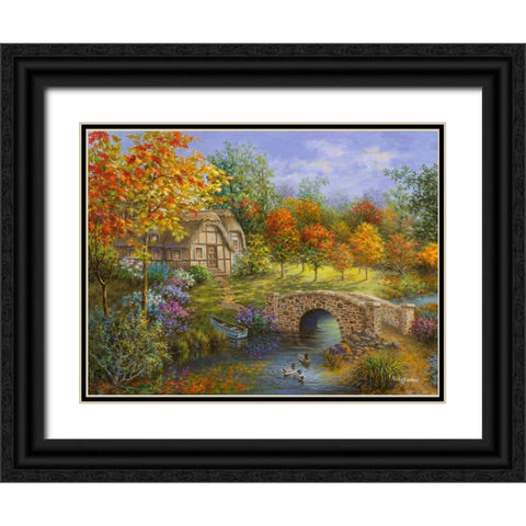 Autumn Beauty Black Ornate Wood Framed Art Print with Double Matting by Boehme, Nicky