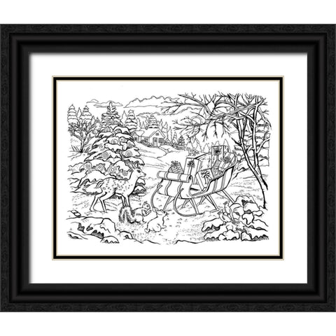 Holiday 2 Black Ornate Wood Framed Art Print with Double Matting by Boehme, Nicky