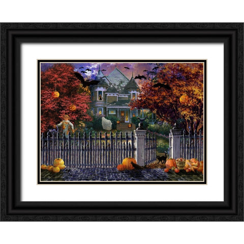 Halloween House Black Ornate Wood Framed Art Print with Double Matting by Boehme, Nicky