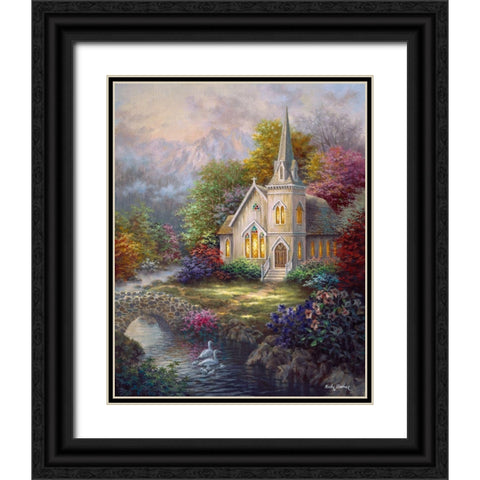 Serenity Black Ornate Wood Framed Art Print with Double Matting by Boehme, Nicky