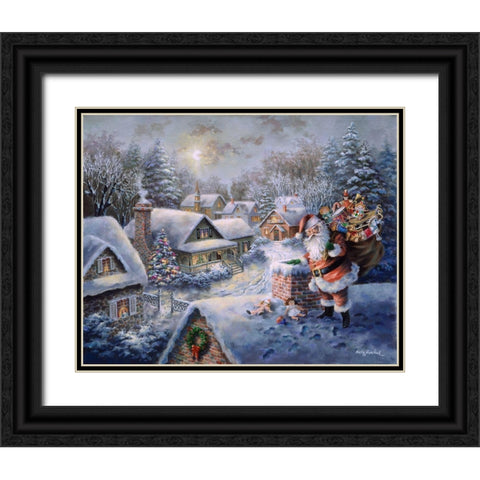 Bringing Joy And Happiness Black Ornate Wood Framed Art Print with Double Matting by Boehme, Nicky