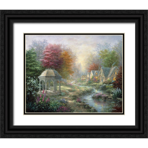 Gazebo Village Black Ornate Wood Framed Art Print with Double Matting by Boehme, Nicky