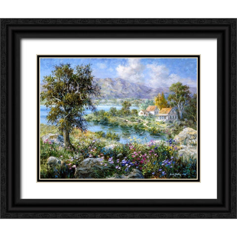 Enchanted Cottage Black Ornate Wood Framed Art Print with Double Matting by Boehme, Nicky