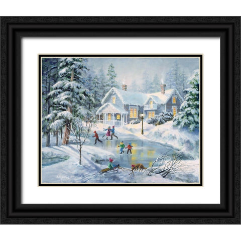 A Fine Winters Eve Black Ornate Wood Framed Art Print with Double Matting by Boehme, Nicky