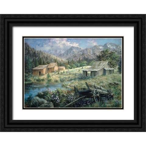 Country Black Ornate Wood Framed Art Print with Double Matting by Boehme, Nicky