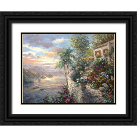 Tranquil Sea Black Ornate Wood Framed Art Print with Double Matting by Boehme, Nicky