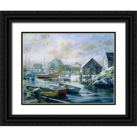 Good Catch For A Lazy Day Black Ornate Wood Framed Art Print with Double Matting by Boehme, Nicky