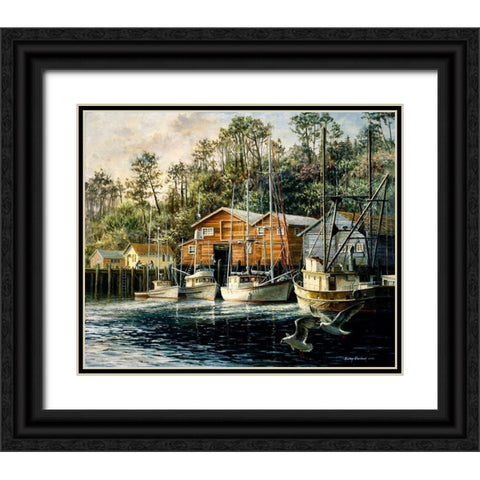 Fishes Fiercest Foursome Black Ornate Wood Framed Art Print with Double Matting by Boehme, Nicky