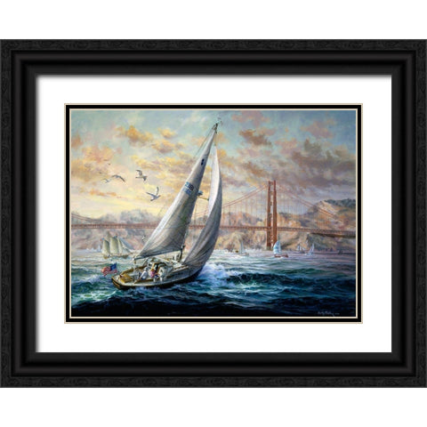 Golden Gate Black Ornate Wood Framed Art Print with Double Matting by Boehme, Nicky