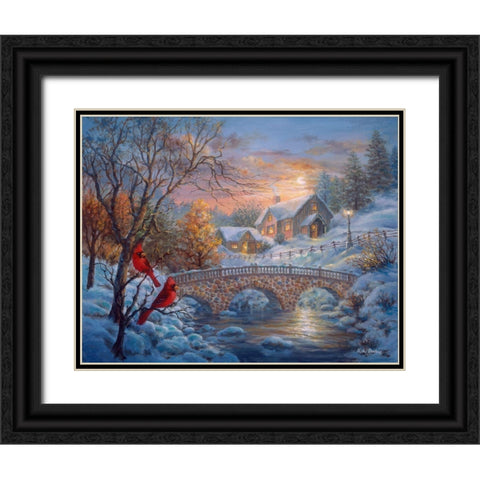 Winter Sunset Black Ornate Wood Framed Art Print with Double Matting by Boehme, Nicky