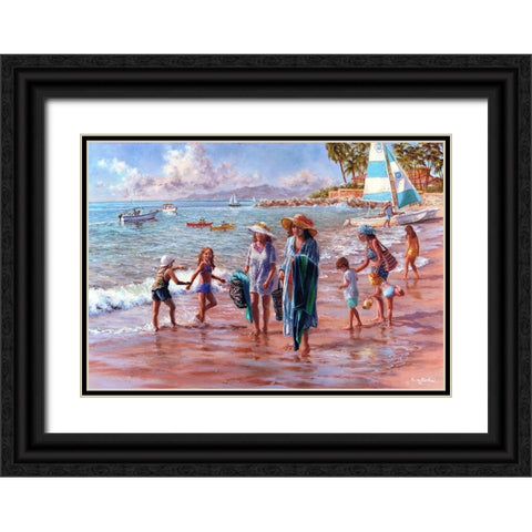 On The Beach Black Ornate Wood Framed Art Print with Double Matting by Boehme, Nicky
