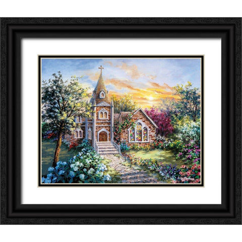 Charming Tranquility II Black Ornate Wood Framed Art Print with Double Matting by Boehme, Nicky