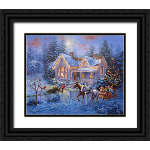Welcome Home Black Ornate Wood Framed Art Print with Double Matting by Boehme, Nicky