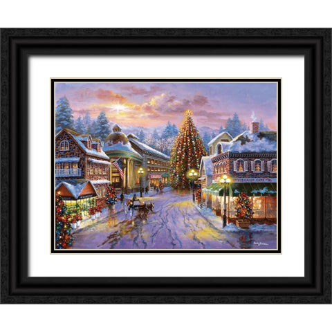 Christmas Eve Black Ornate Wood Framed Art Print with Double Matting by Boehme, Nicky