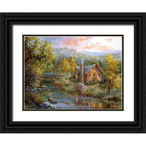 Peaceful Grove Black Ornate Wood Framed Art Print with Double Matting by Boehme, Nicky