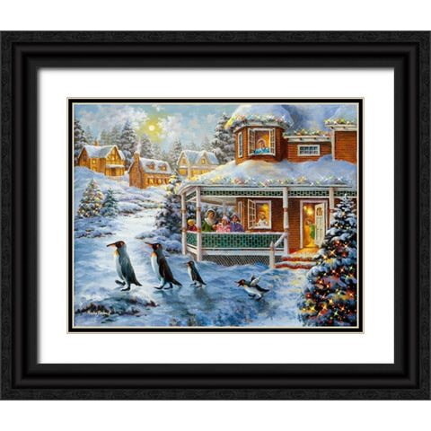 Hey!  Wait For Me Black Ornate Wood Framed Art Print with Double Matting by Boehme, Nicky