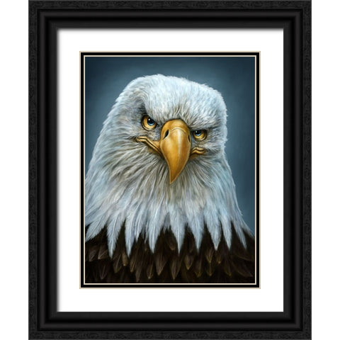 Bald Eagle Totem Black Ornate Wood Framed Art Print with Double Matting by LaMontagne, Patrick