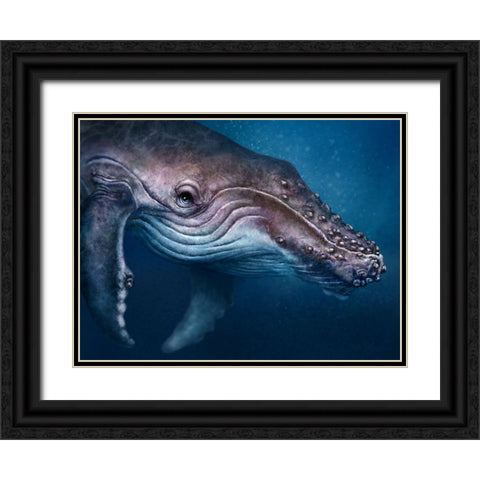 Humpback Totem Black Ornate Wood Framed Art Print with Double Matting by LaMontagne, Patrick