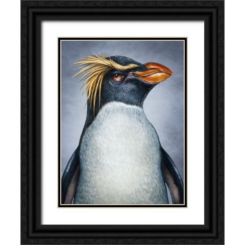 Penguin Totem Black Ornate Wood Framed Art Print with Double Matting by LaMontagne, Patrick