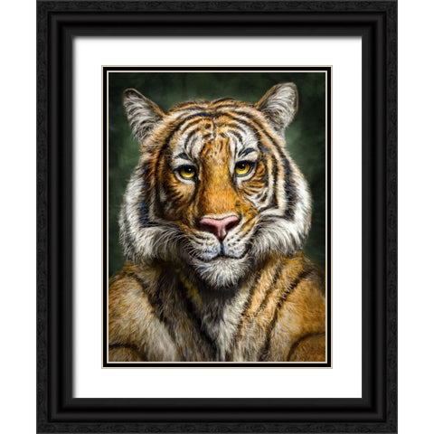 Tiger Totem Black Ornate Wood Framed Art Print with Double Matting by LaMontagne, Patrick