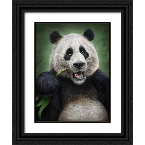 Panda Totem Black Ornate Wood Framed Art Print with Double Matting by LaMontagne, Patrick