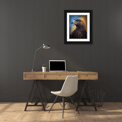 Golden Eagle Black Ornate Wood Framed Art Print with Double Matting by LaMontagne, Patrick