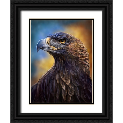 Golden Eagle Black Ornate Wood Framed Art Print with Double Matting by LaMontagne, Patrick