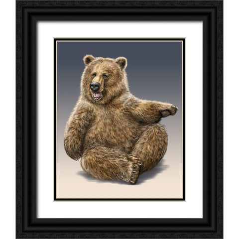 Goofy Grizzly Black Ornate Wood Framed Art Print with Double Matting by LaMontagne, Patrick