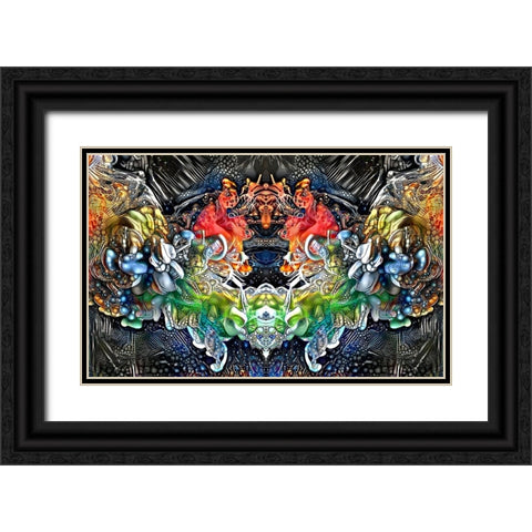 Amaravati Gate Black Ornate Wood Framed Art Print with Double Matting by Gavidia, Pedro