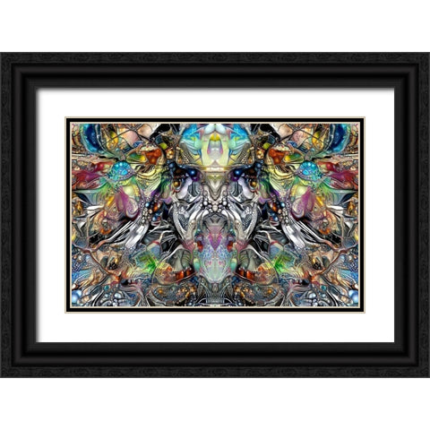 Enigmatic Faces Black Ornate Wood Framed Art Print with Double Matting by Gavidia, Pedro