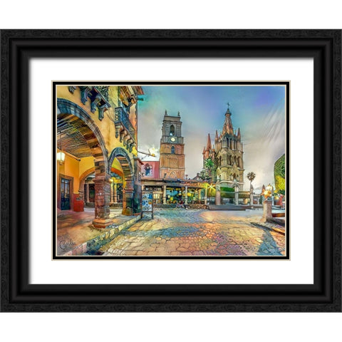 Guanajuato Mexico San Miguel de Allende Black Ornate Wood Framed Art Print with Double Matting by Gavidia, Pedro