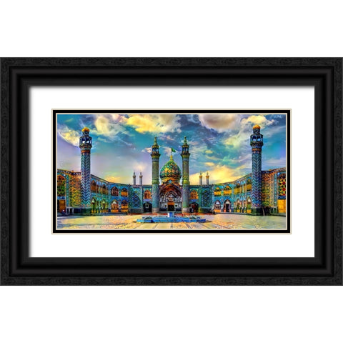 Isfahan Iran Hilal Ibn Ali Mausoleum Black Ornate Wood Framed Art Print with Double Matting by Gavidia, Pedro