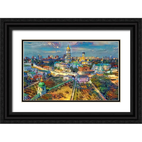 Kyiv Ukraine City Black Ornate Wood Framed Art Print with Double Matting by Gavidia, Pedro