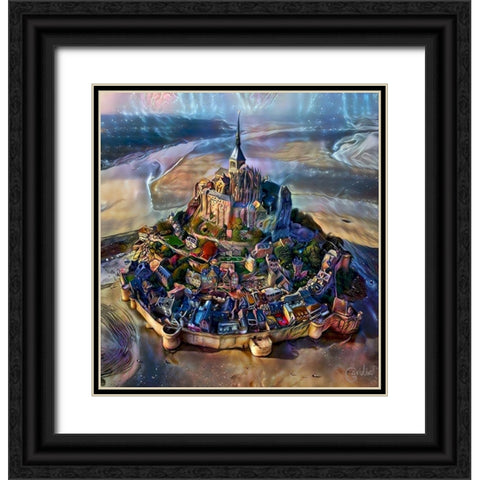 Normandy France Le Mont Saint Michel Black Ornate Wood Framed Art Print with Double Matting by Gavidia, Pedro