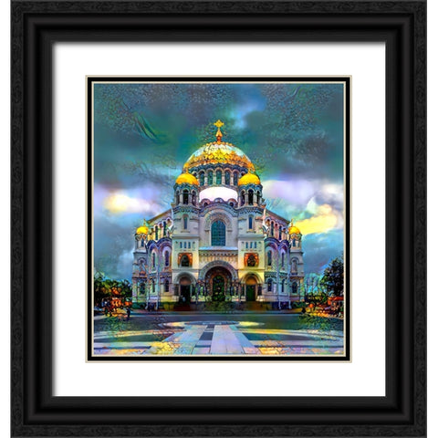 Saint Petersburg Russia Naval cathedral of Saint Nicholas in Kronstadt Black Ornate Wood Framed Art Print with Double Matting by Gavidia, Pedro