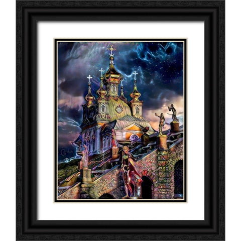Saint Petersburg Russia Peterhof Palace Black Ornate Wood Framed Art Print with Double Matting by Gavidia, Pedro