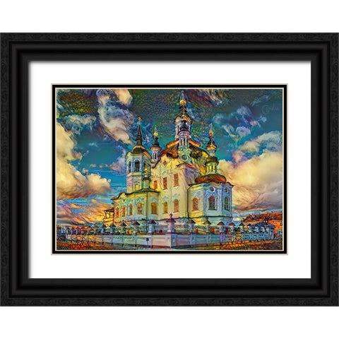 Tyumen Russia Church of Zechariah and Elizabeth in Tobolsk Black Ornate Wood Framed Art Print with Double Matting by Gavidia, Pedro